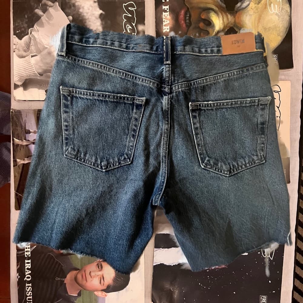 Edwin 1947 Cut-Off Denim Shorts — Heavyweight Organic Cotton