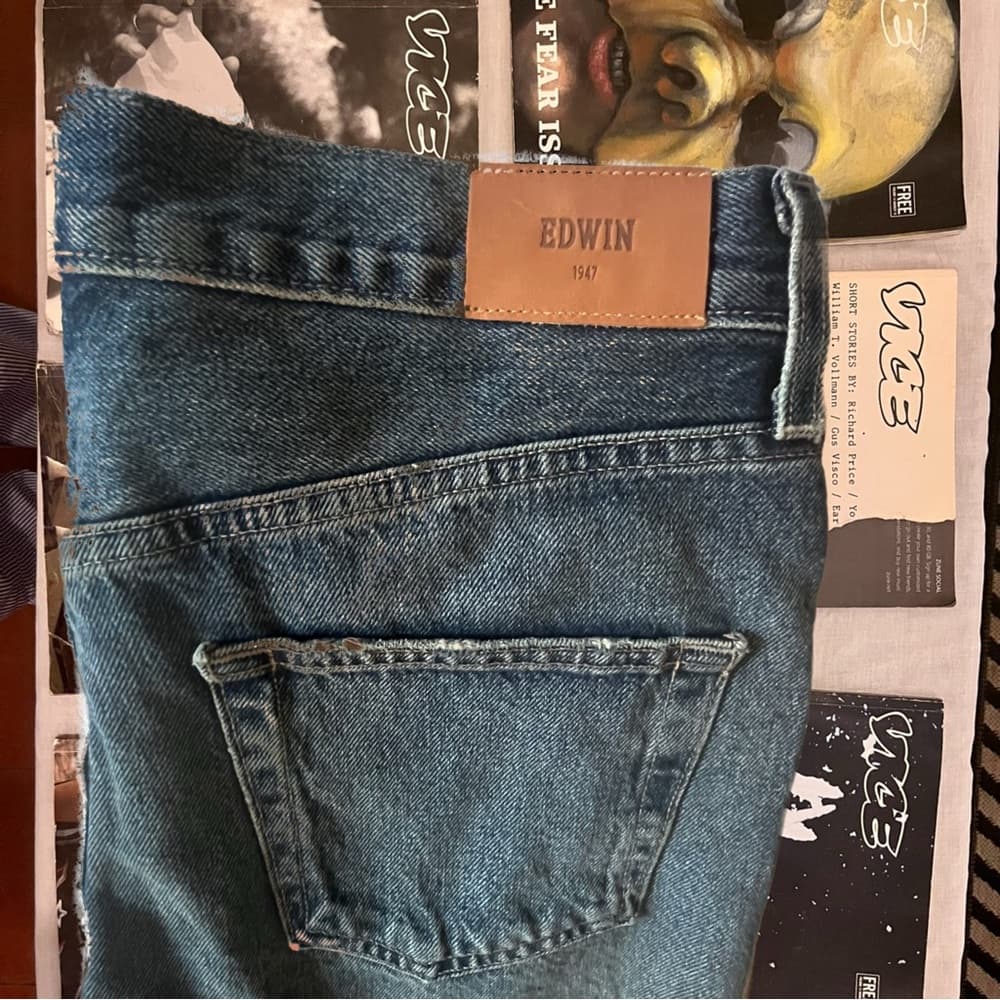 Edwin 1947 Cut-Off Denim Shorts — Heavyweight Organic Cotton — image 2