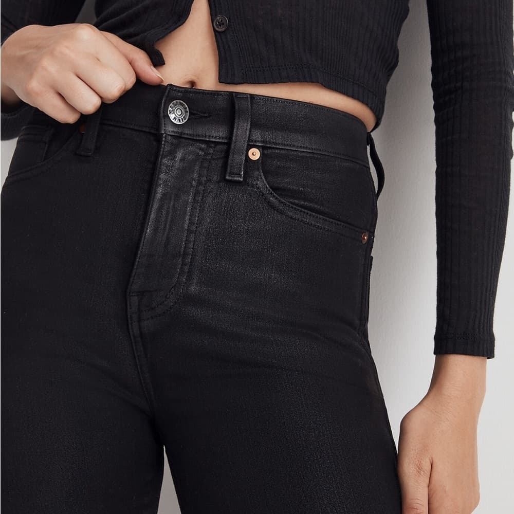 Madewell Stovepipe Coated Black Skinny Jeans — 23P NWT