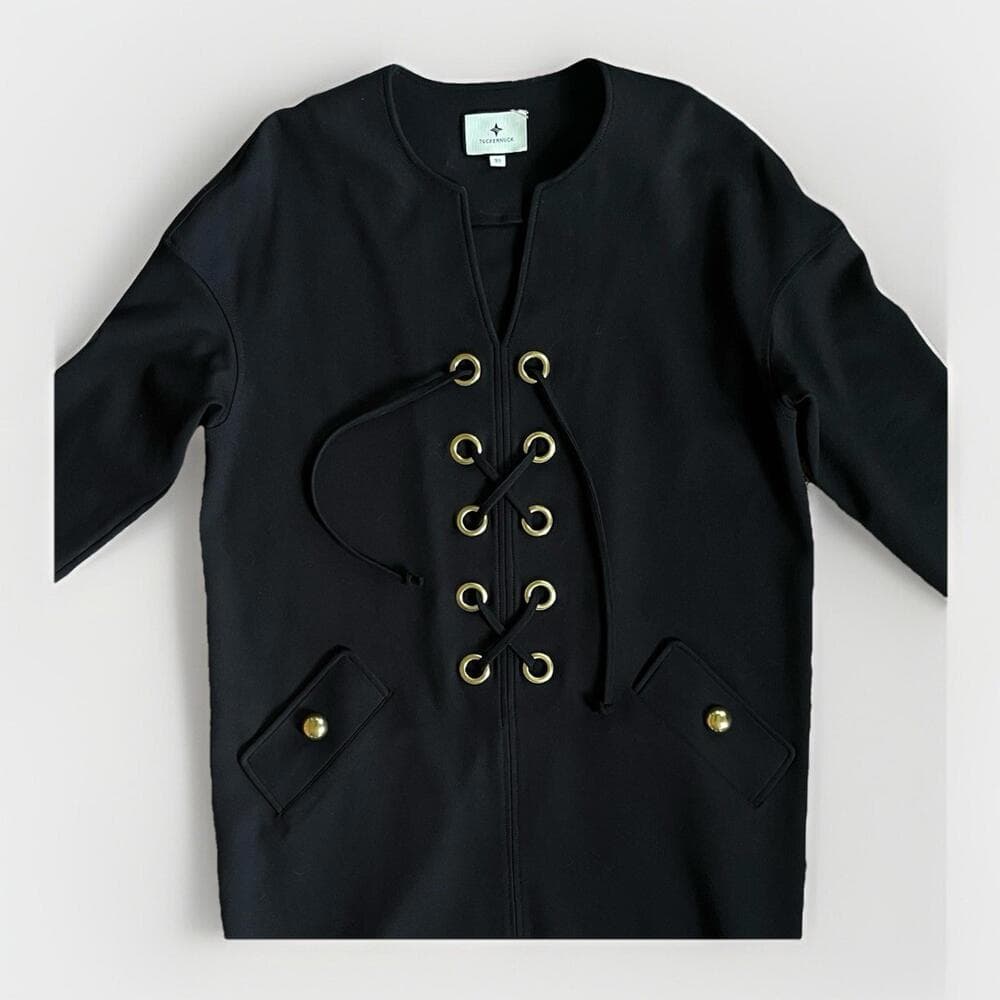 Tuckernuck Black Ellington Eyelet Lace-Up Midi Dress — image 3