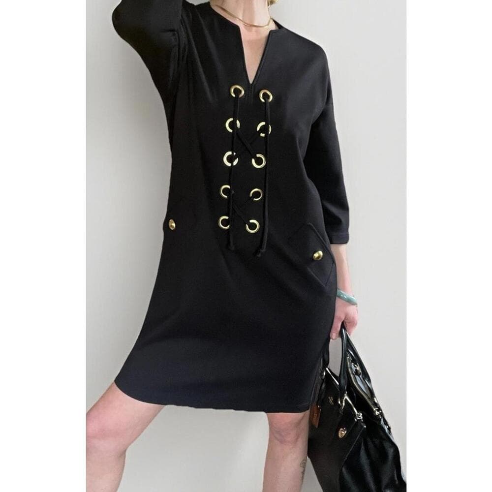 Tuckernuck Black Ellington Eyelet Lace-Up Midi Dress — image 2