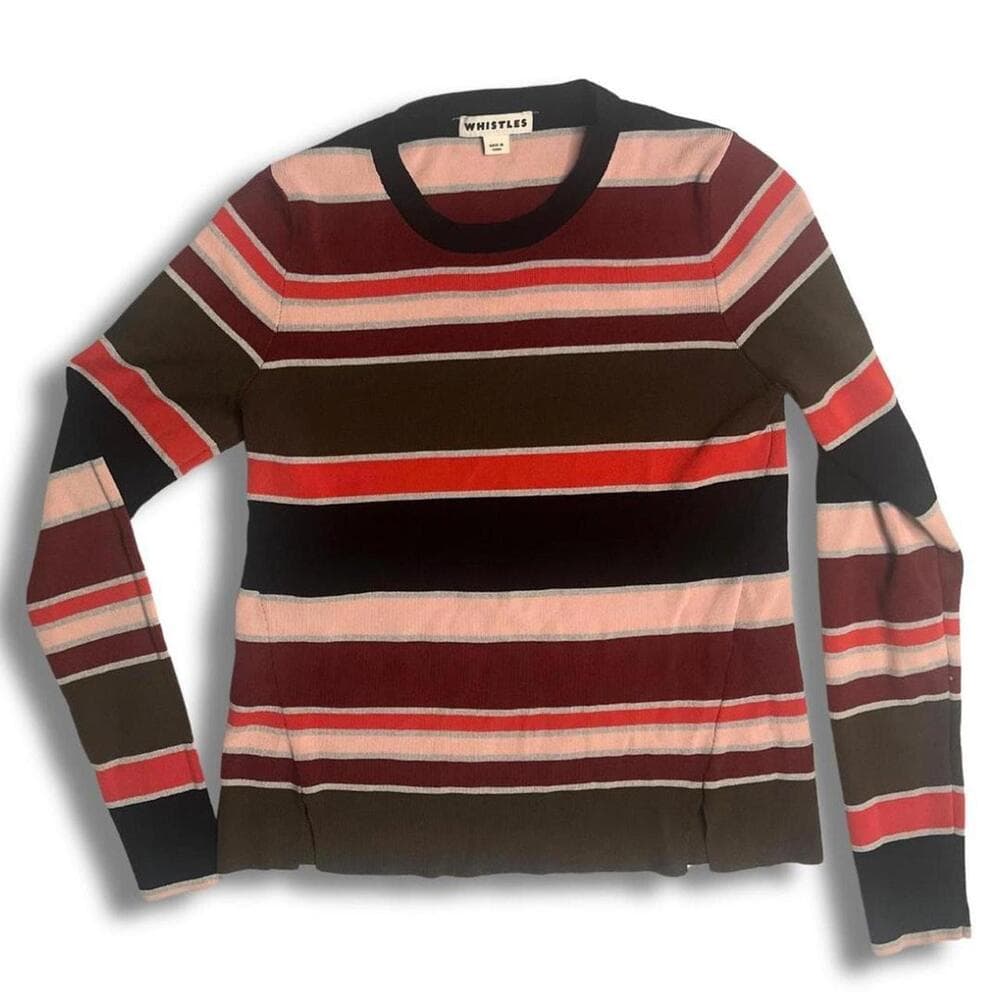 Whistles Striped Viscose Sweater — image 2