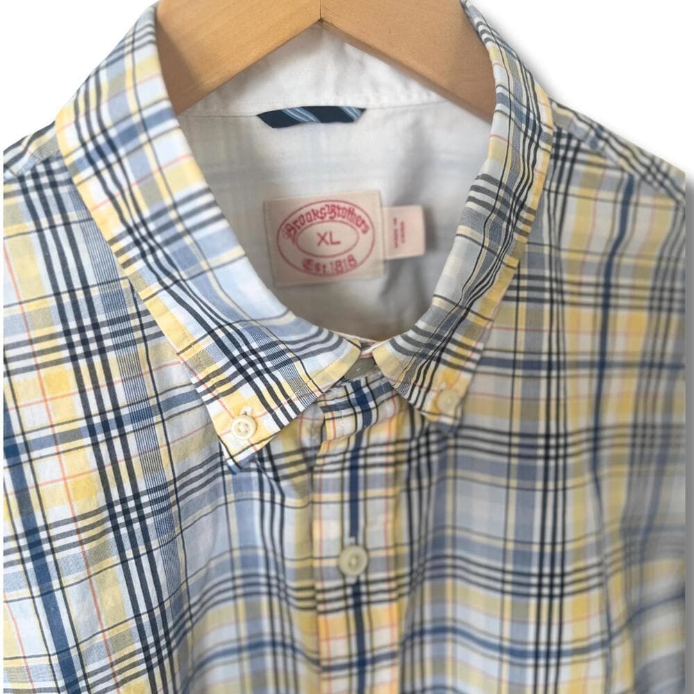 Brooks Brothers Blue & Yellow Plaid Button-Down Shirt — image 2