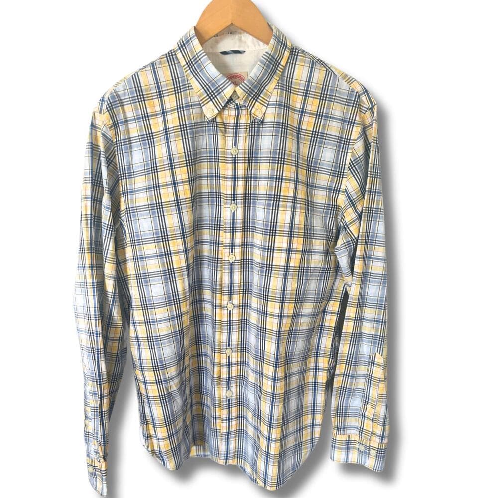 Brooks Brothers Blue & Yellow Plaid Button-Down Shirt