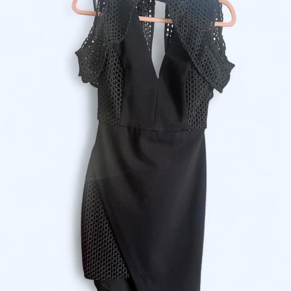 ELLIATT Freesia Black Lace Cutout Cocktail Dress — image 3