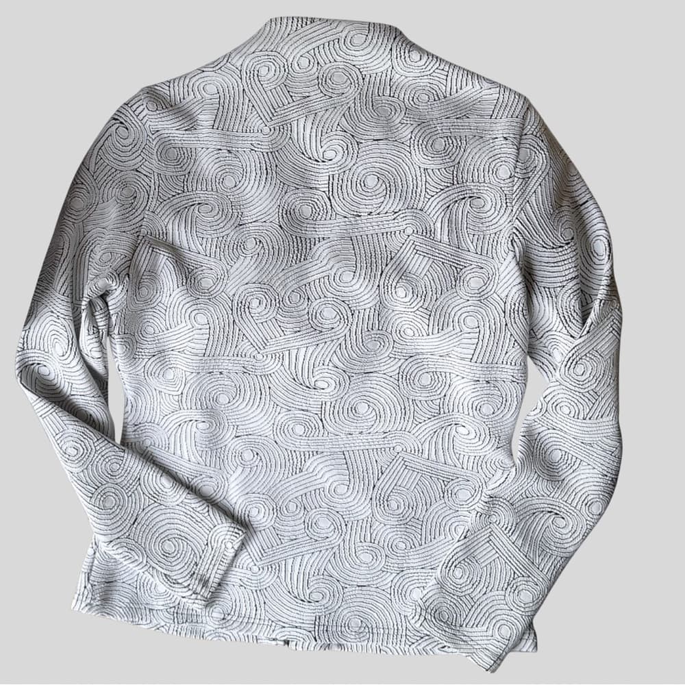 Stera Black & White Artistic Double-Zip Textured Blazer — image 2