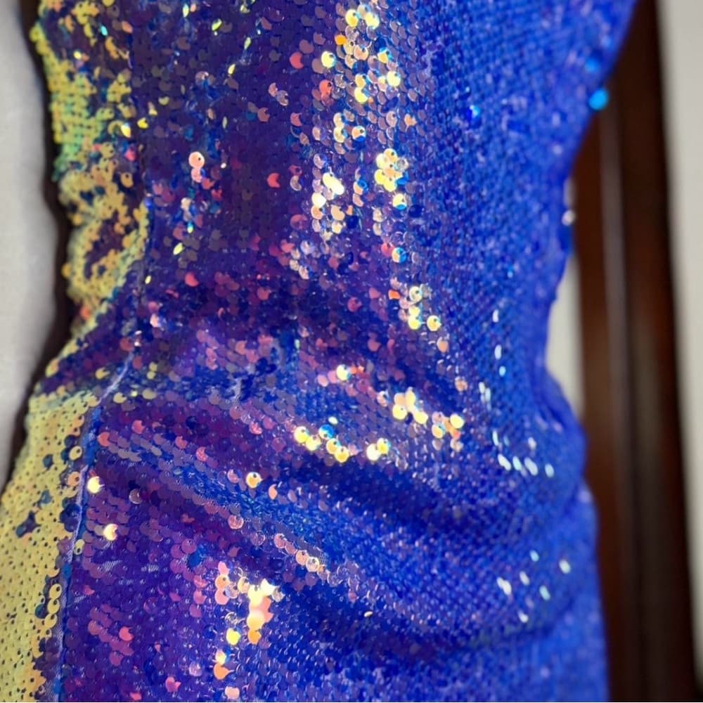 Iridescent Sequin Mini Slip Dress — image 2
