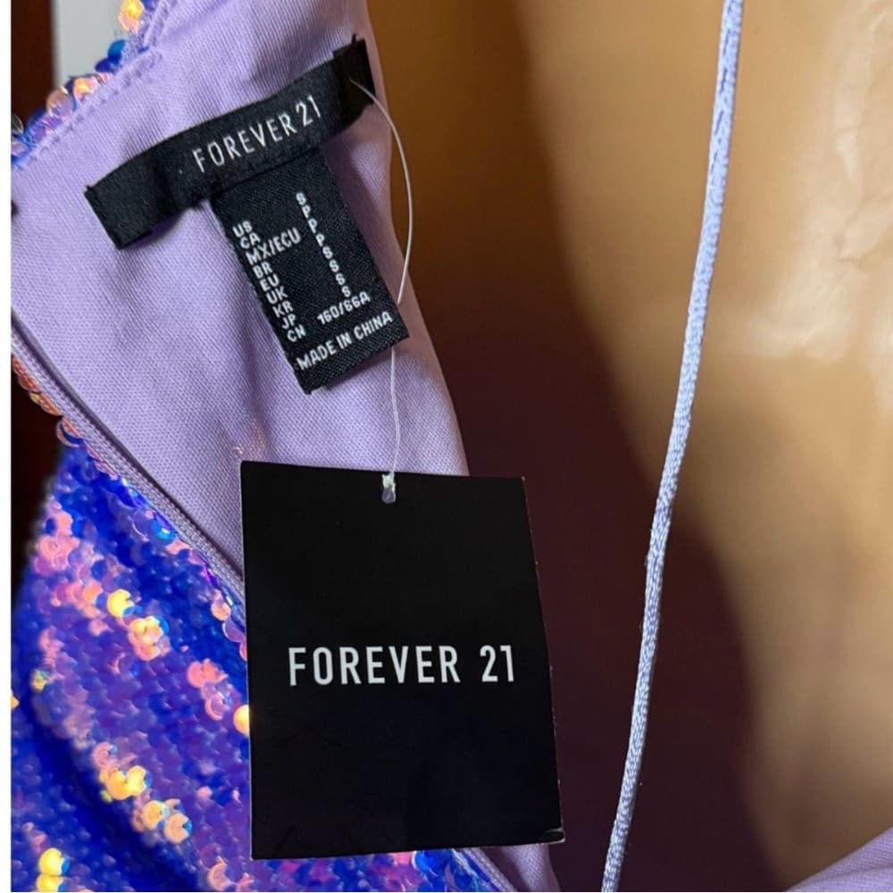 Iridescent Sequin Mini Slip Dress — image 3