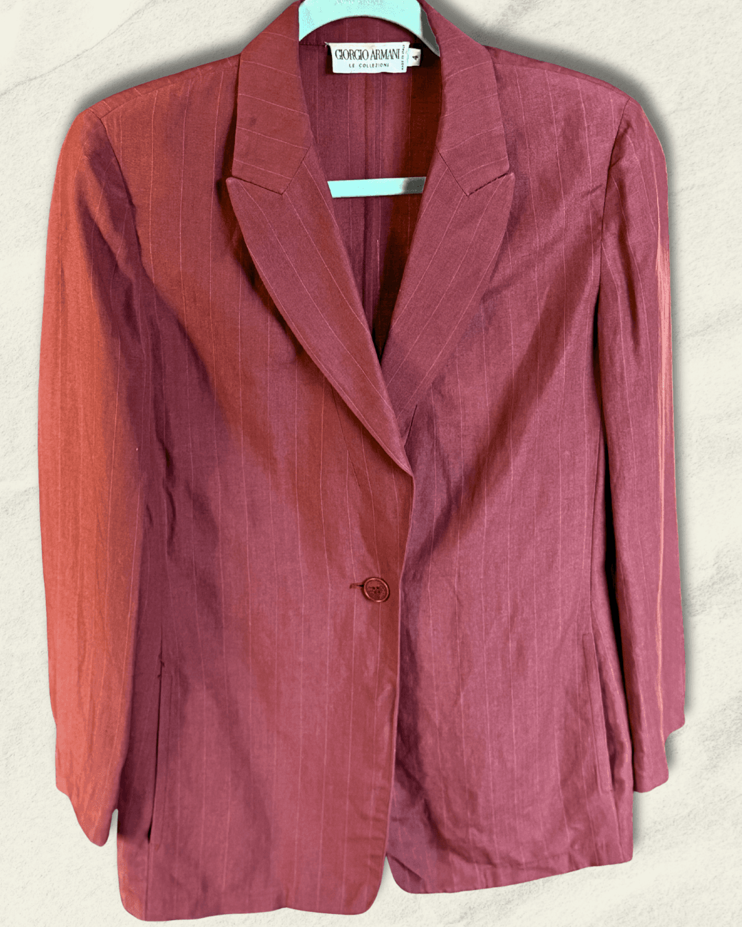 Giorgio Armani Le Collezioni Linen-Blend Suit — Dusty Rose, Size 4, 1990s, Statement Pieces — image 3