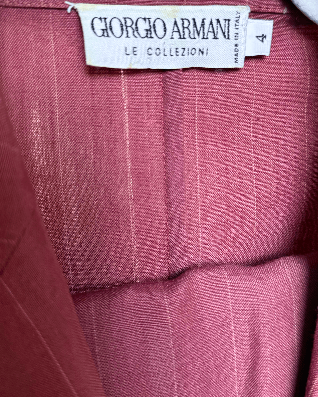 Giorgio Armani Le Collezioni Linen-Blend Suit — Dusty Rose, Size 4, 1990s, Statement Pieces — image 6
