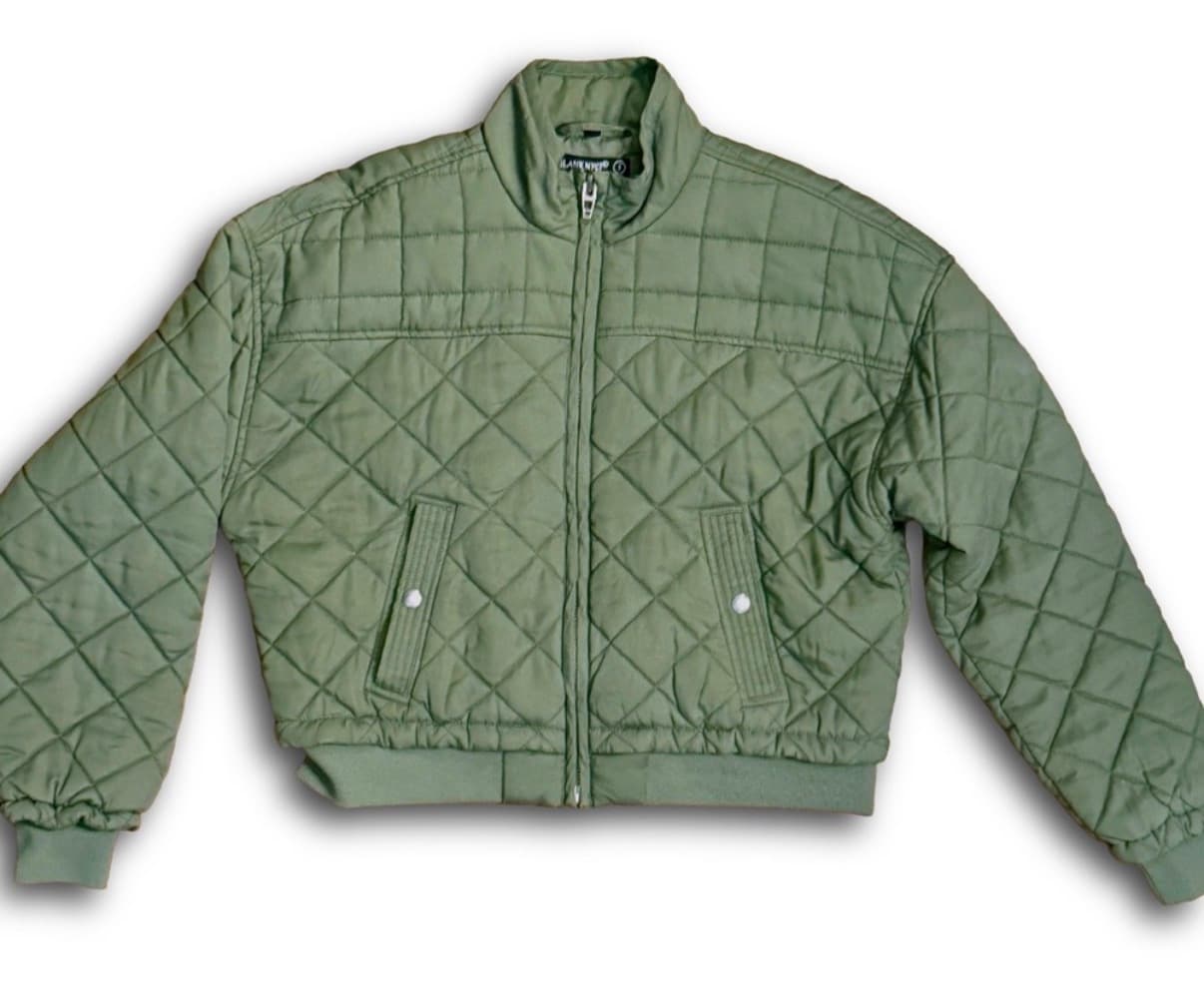 Blank NYC Olive Green Quilted Bomber Jacket, Jackets — image 4