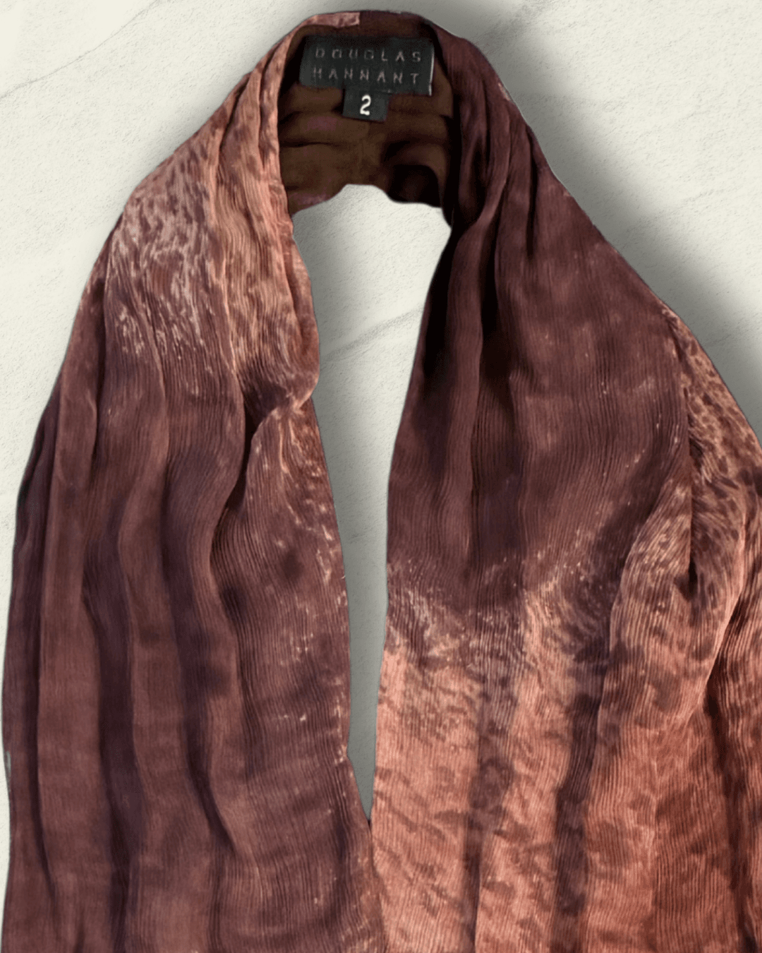 Archival Douglas Hannant SS 2001 crinkled silk runway halter and wide-leg trouser set