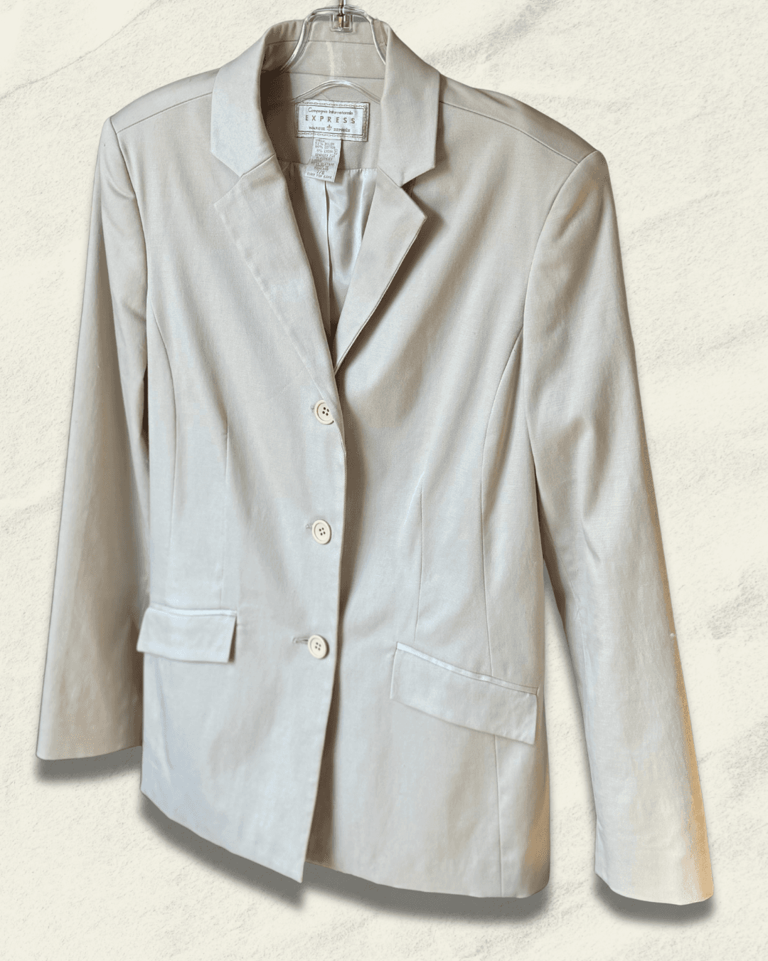 Express Compagnie Internationale Structured Cream Blazer — Size 7/8, Late 1980s–1990s, Jackets — image 1