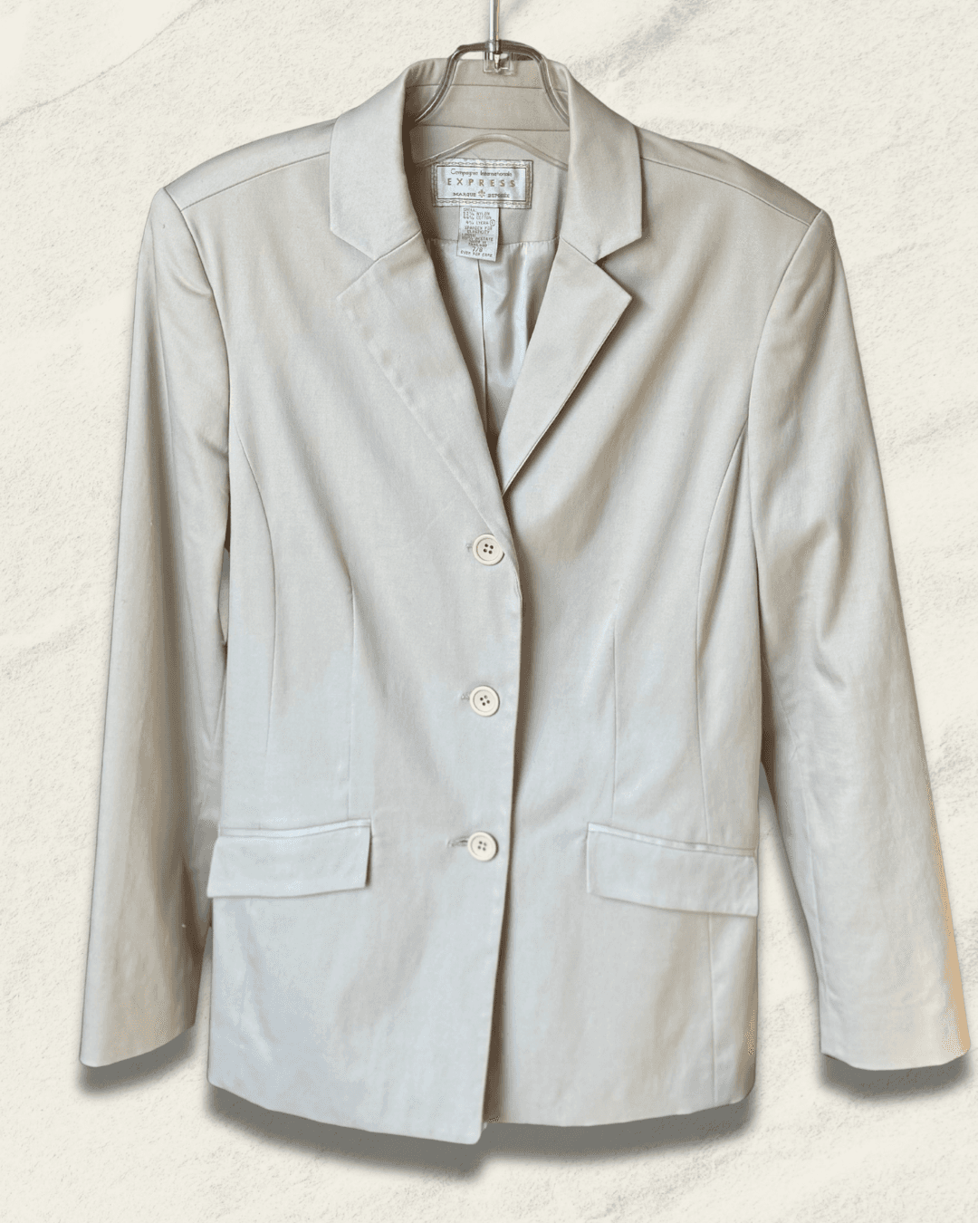 Express Compagnie Internationale Structured Cream Blazer — Size 7/8, Late 1980s–1990s, Jackets — image 2
