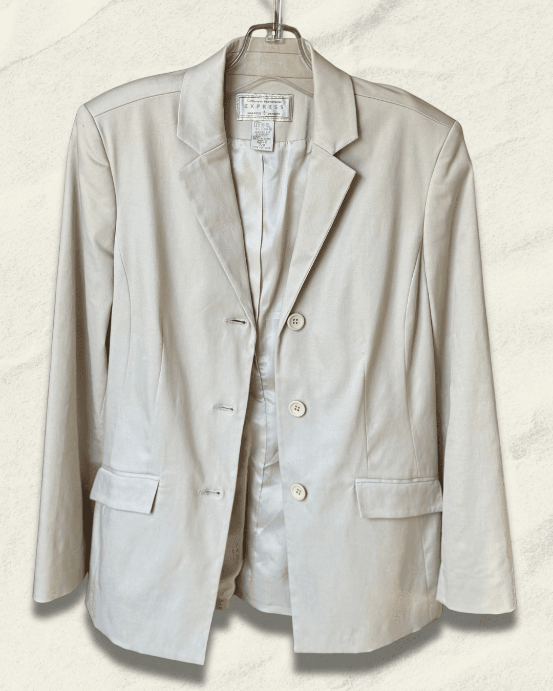 Express Compagnie Internationale Structured Cream Blazer — Size 7/8, Late 1980s–1990s, Jackets — image 4