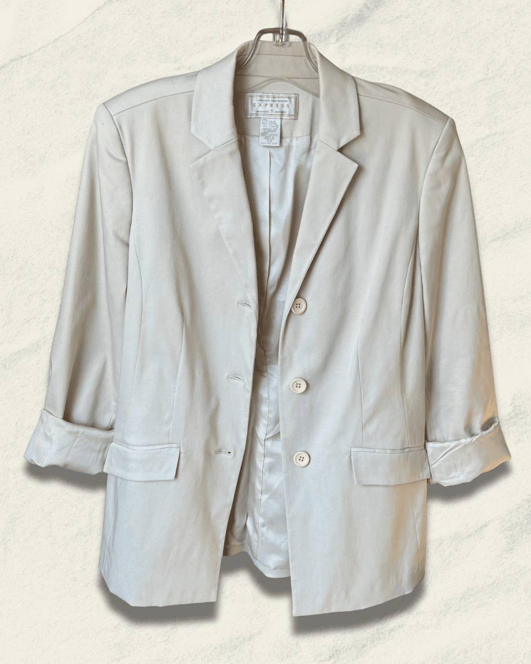 Express Compagnie Internationale Structured Cream Blazer — Size 7/8, Late 1980s–1990s, Jackets — image 5