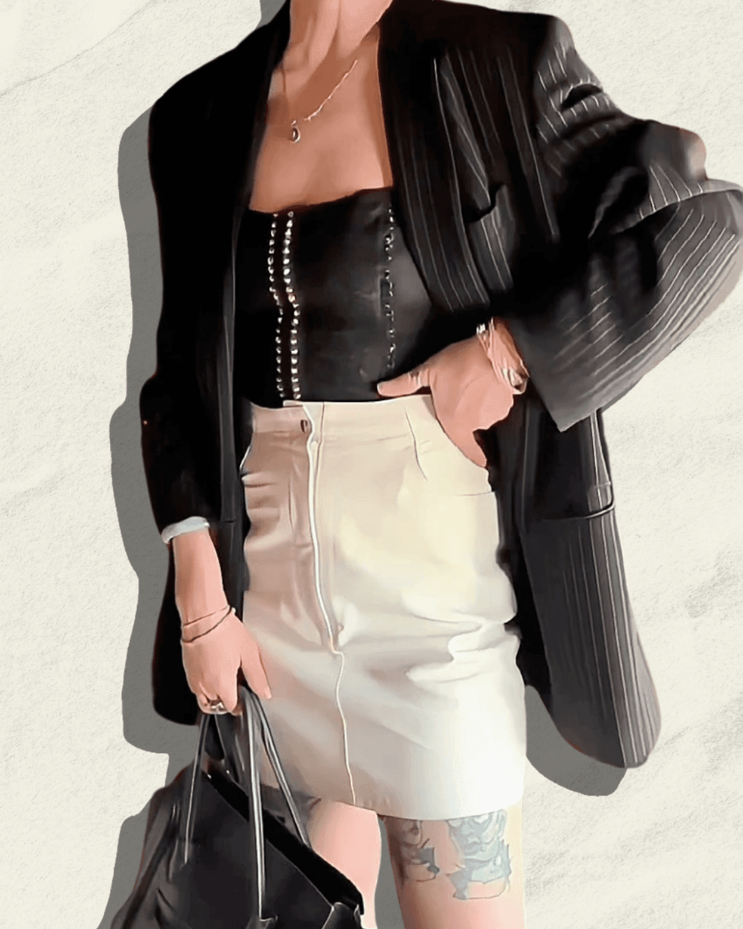 Michael Hoban North Beach Leather White Mini Skirt — Size 7/8, Late 1980s–1990s, Statement Pieces — image 6