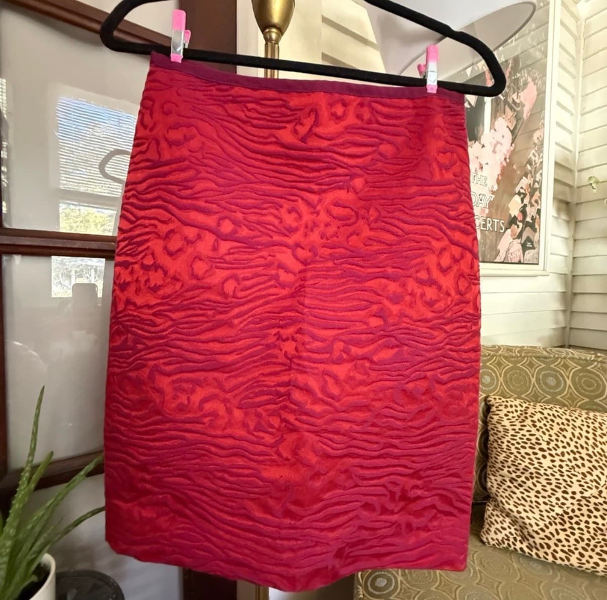 The Limited 2002 Red & Purple Pencil Skirt