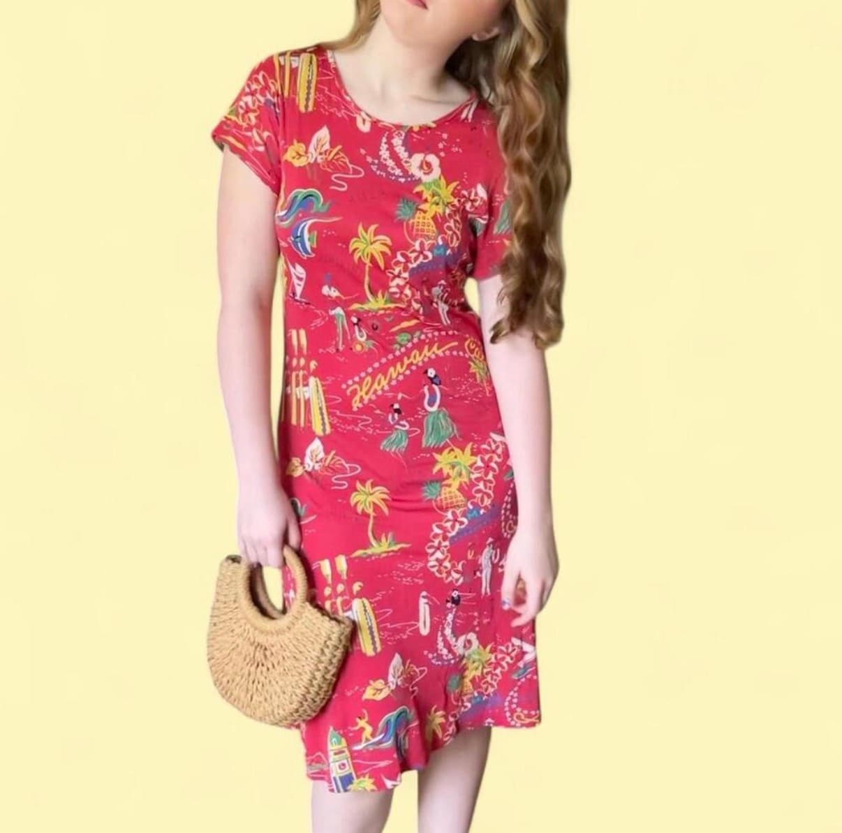 Vintage Polo Ralph Lauren Hawaiian Print Dress