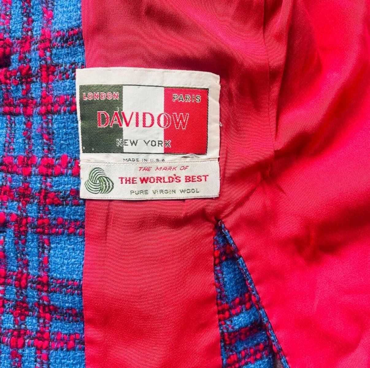 Davidow Vintage 1960s Bouclé Jacket — Licensed Chanel Copy, Virgin Wool, MM Cohn Little Rock, S/M — image 2