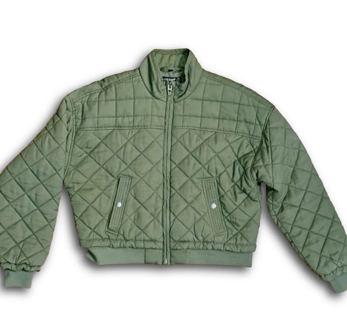 Blank NYC Olive Green Quilted Bomber Jacket