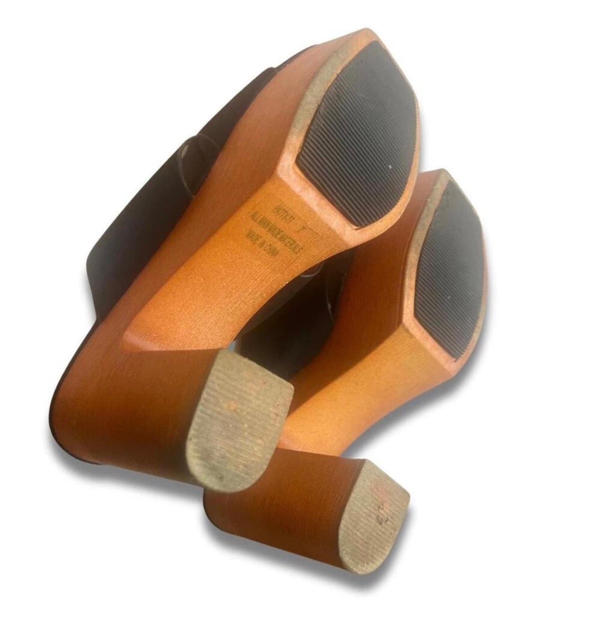 Platform Mules — Black Suede Crisscross Block Heel — image 4